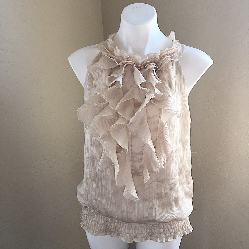Halo sleeveless Pelham collar rouge blouse sz med